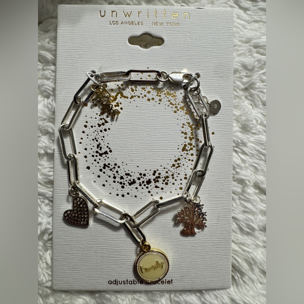 Unwritten FAMILY Link 14K Gold Flash Plated Bracelet retails $50